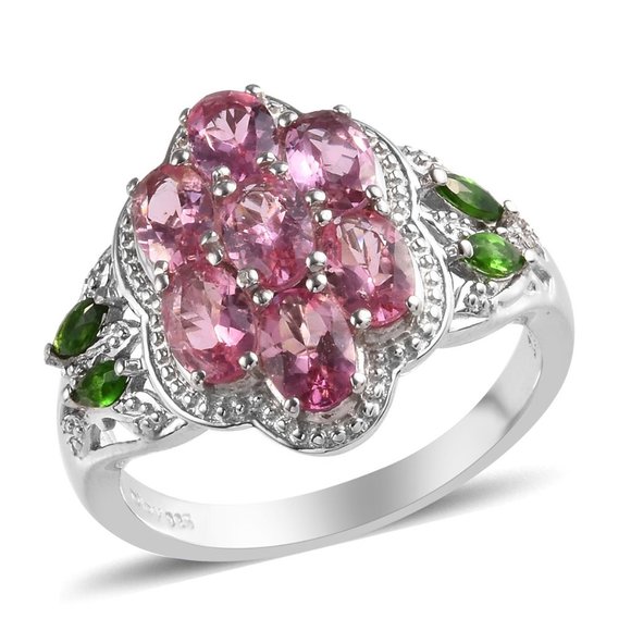 PInk Tourmaline, Russian Diopside Ring (9.0) - Picture 4 of 7